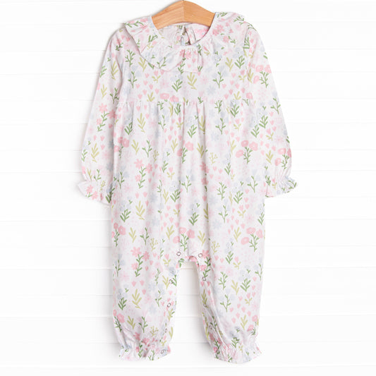 September Sprouts Romper, Blue